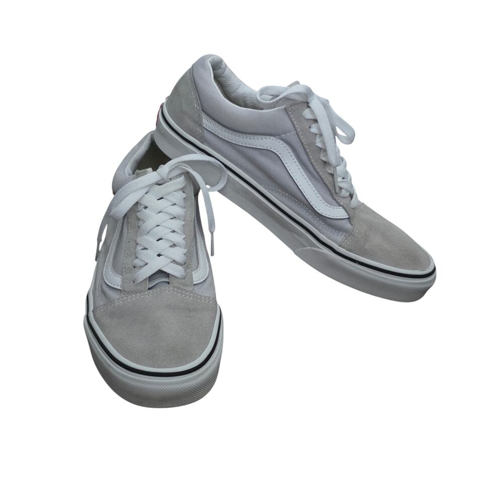 Vans Old Skool Low Top Sneakers Unisex 7 M 8.5 W Light Grey Suede Canvas - Picture 3 of 12